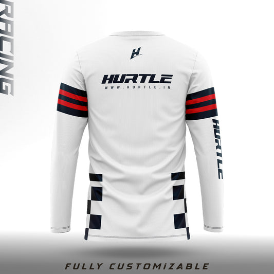 Brisk white Blue Racing Jersey