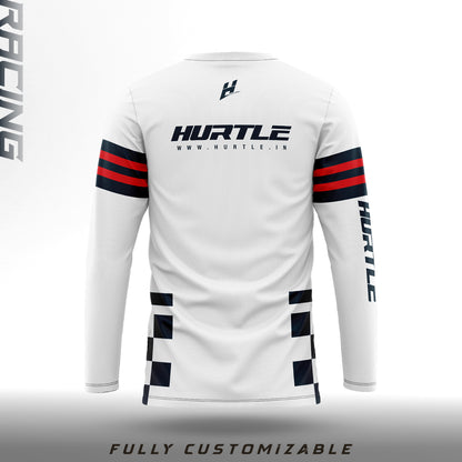 Brisk white Blue Racing Jersey